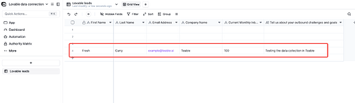 Receive data in Teable