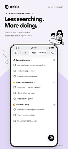 Projects and conversations in one place