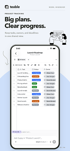Track projects in one shared view