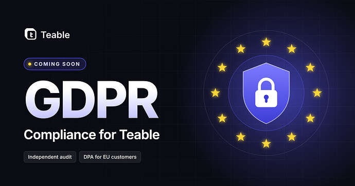 Teable GDPR coming soon